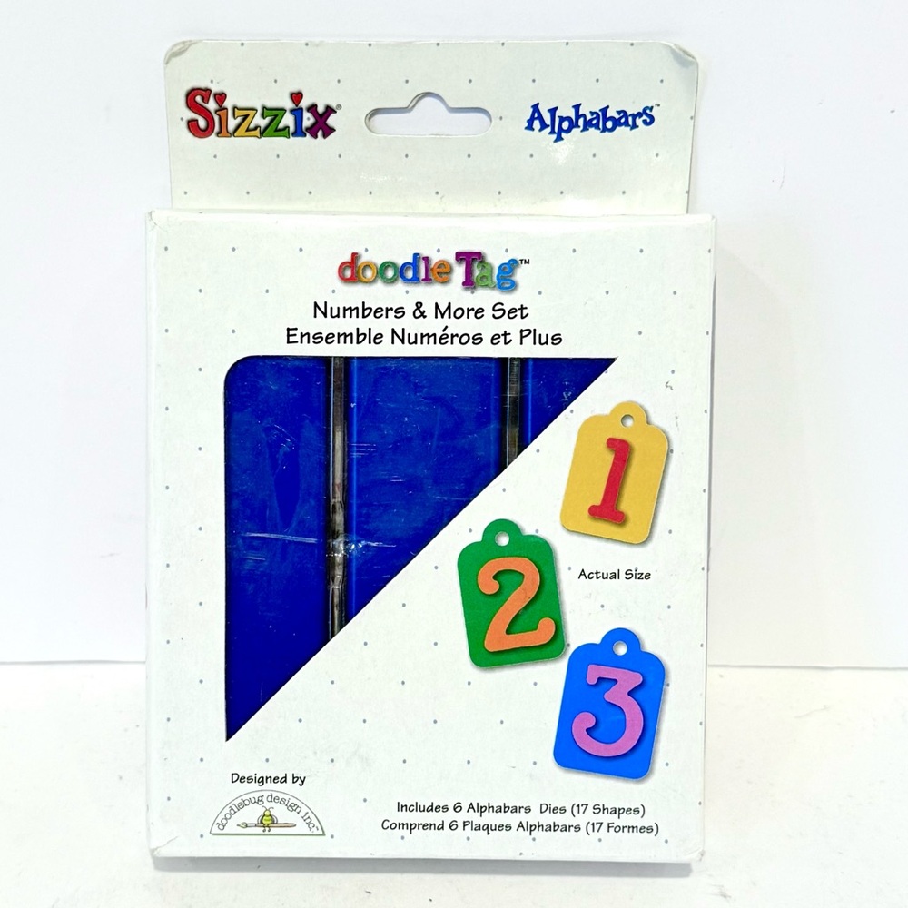 Sizzix Alphabars Doodle Tag Numbers & More – Die-Cutting Set 2005